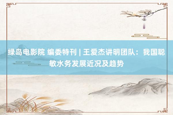 绿岛电影院 编委特刊 | 王爱杰讲明团队：我国聪敏水务发展近况及趋势
