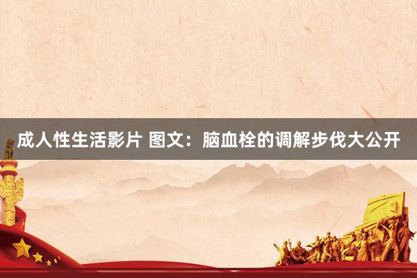 成人性生活影片 图文：脑血栓的调解步伐大公开